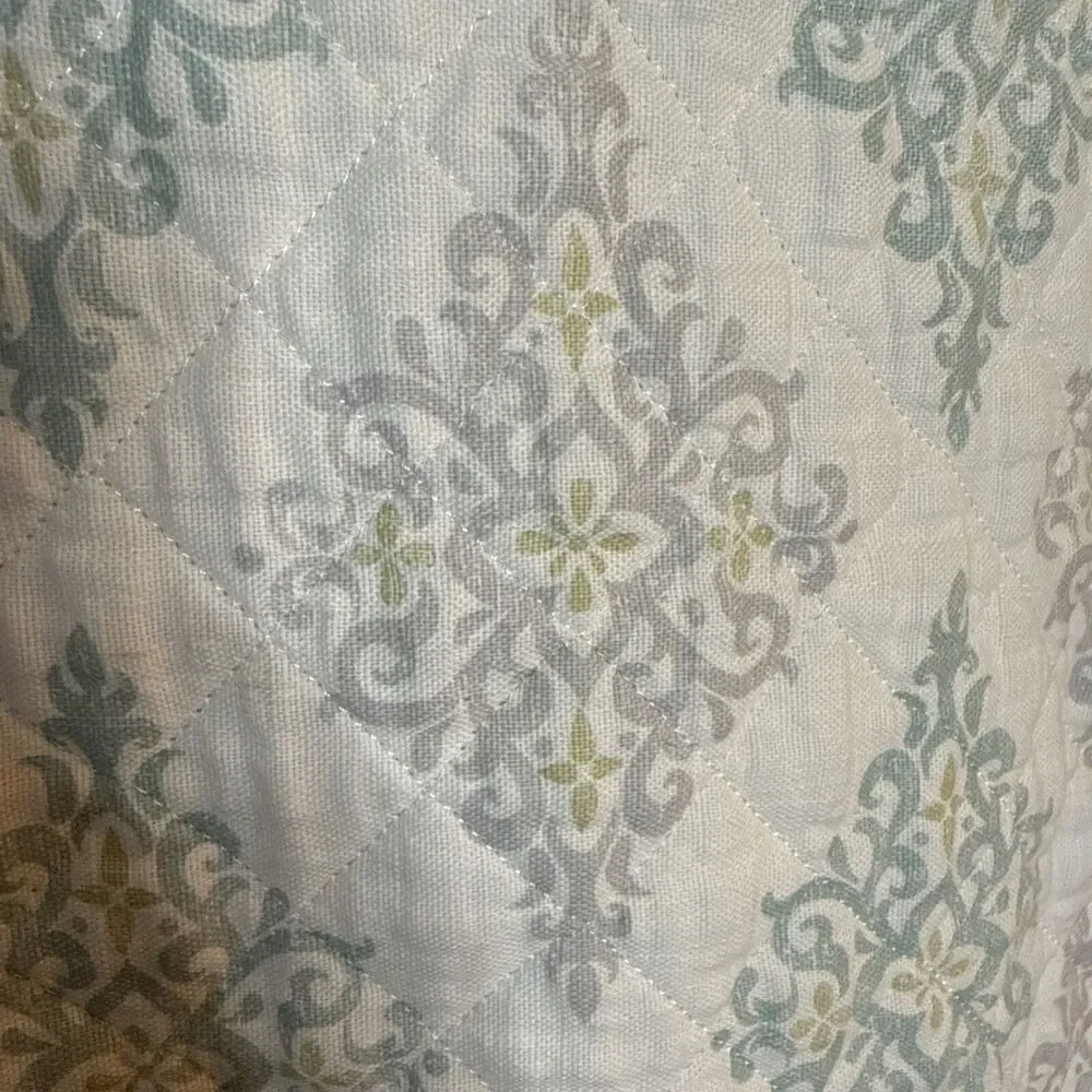 Nina Campbell Home‎ 2 European Pillow Shams Aqua Gray Sage Quilted Luxury Bed